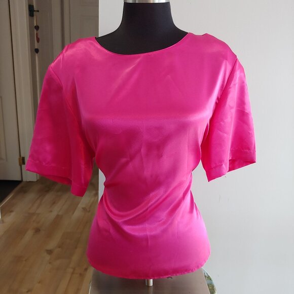 Vintage 80's Fucshia Pink Blouse - Picture 1 of 5